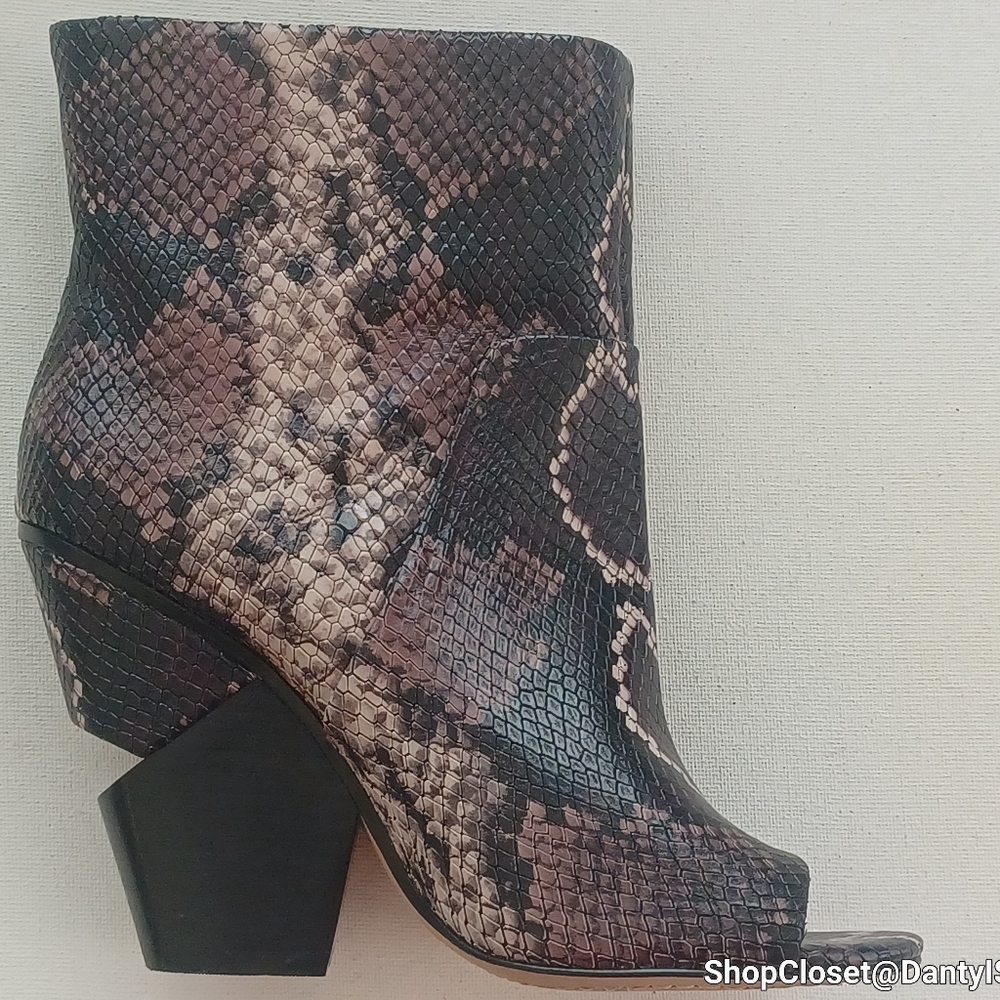 Vince Camuto Snakeskin Pattern Ankle Booties